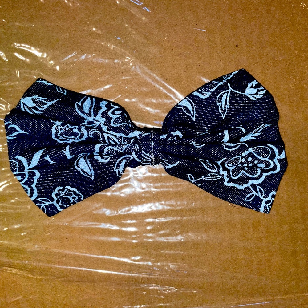 Floral Jean Large Hair Bow